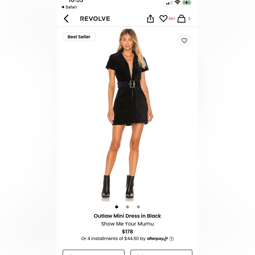 Show me your mumu black outlaw mini dress size medium, negotiable